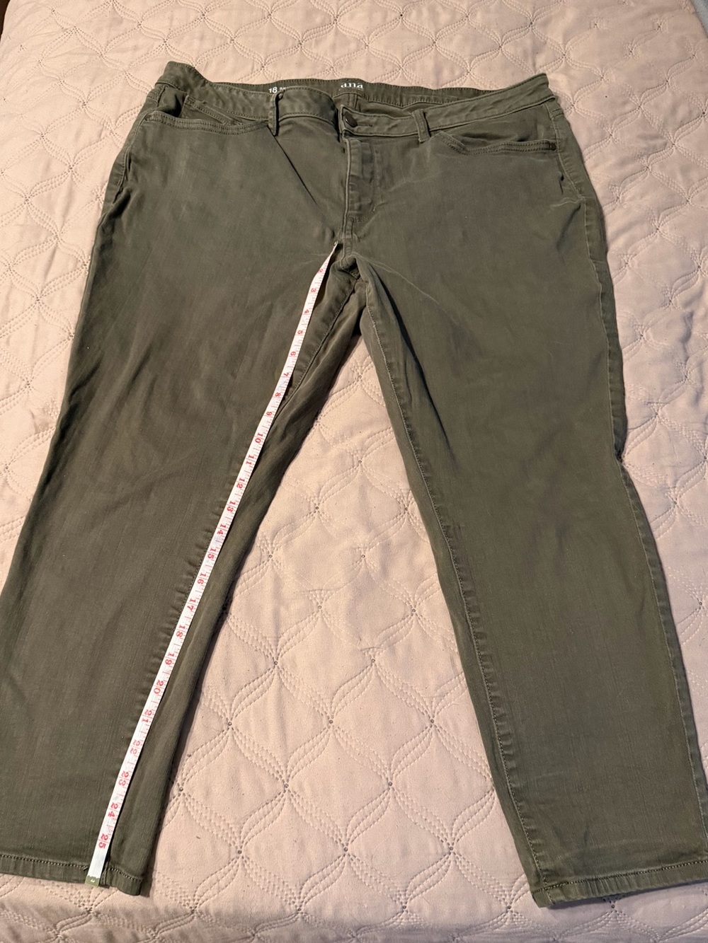 a.n.a Olive Green Skinny Ankle Jeans